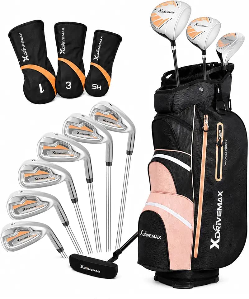 XDriverMax Women's 14-Piece Golf Club Set, Graphite/Steel Irons, Cart Bag