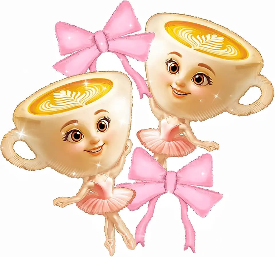 4 Pcs Brainrot Birthday Decorations/36in Ballerina Cappuccina Foil Balloons/Tralalero Tralala Absurd Quirky Coffee Head Dance Girl/Thanksgiving Day,Christmas Eve Decor