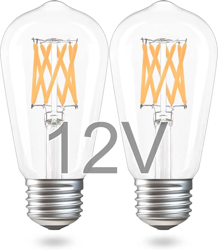 12 Volt Low Voltage LED Light Bulbs - Soft Warm 2700K 8W (Only for 12V DC/AC)- 80W Equivalent E26 Edison Base LED Bulb for RV, Battery System - 2 Pack