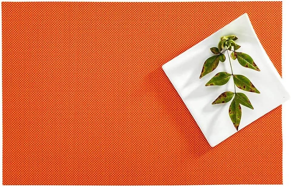 Restaurantware Tangerine Vinyl Woven Placemat, 16 x 12 in, 6 Pack