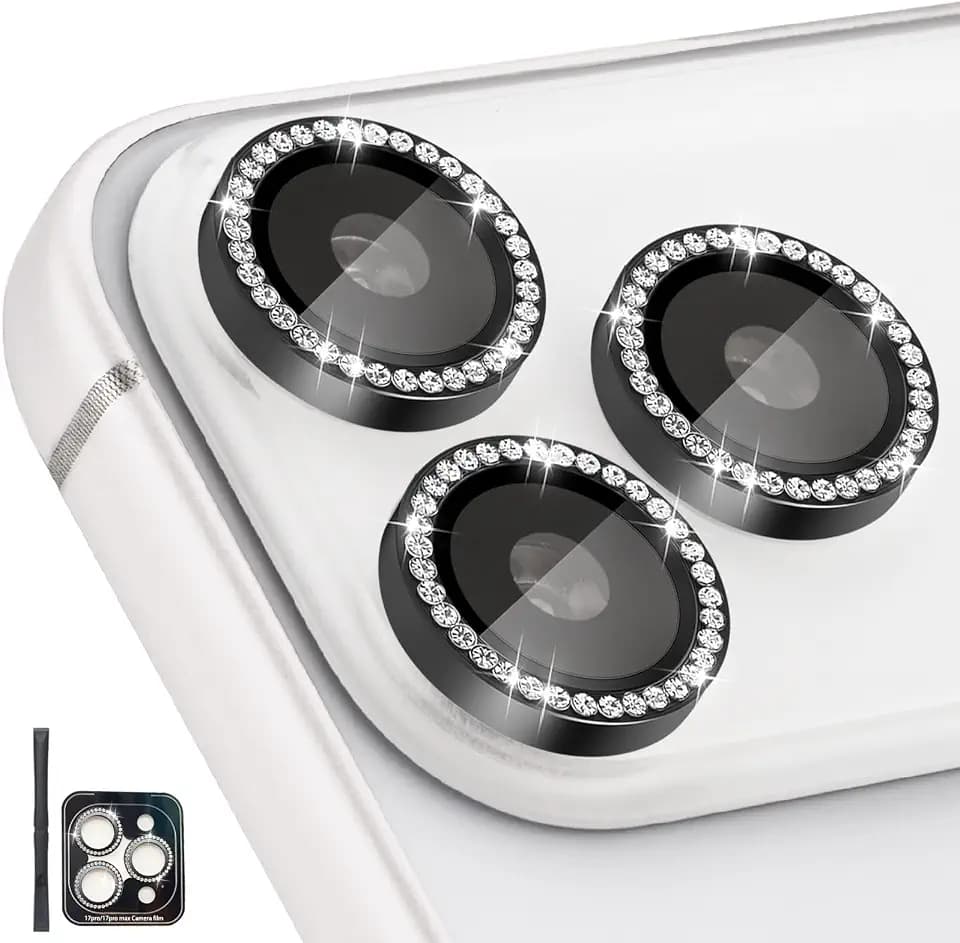 Camera Lens Protector for iPhone 17 Pro/17 Pro Max, Diamond Black