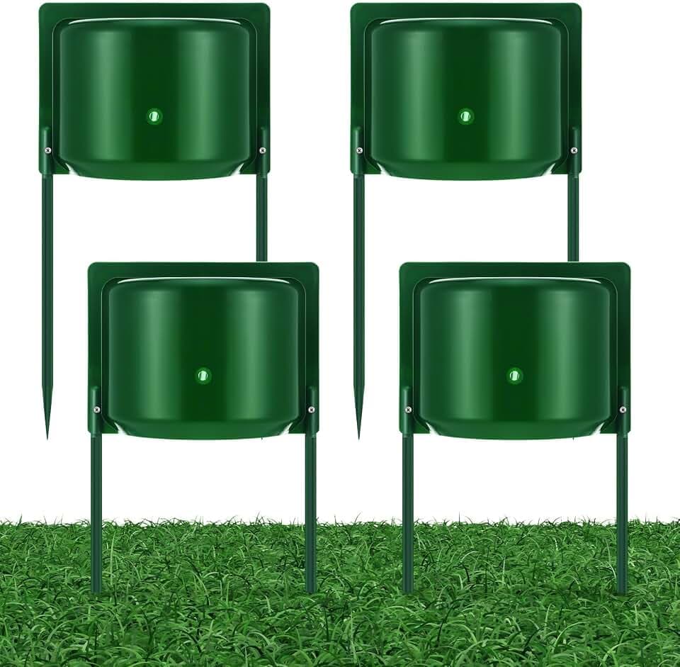 4 Pcs Sprinkler Guard Shields Splash Shield Head Cover Overspray Protector Green Plastic Sprinkler Protector for Garden Lawn Yard Park Landscape