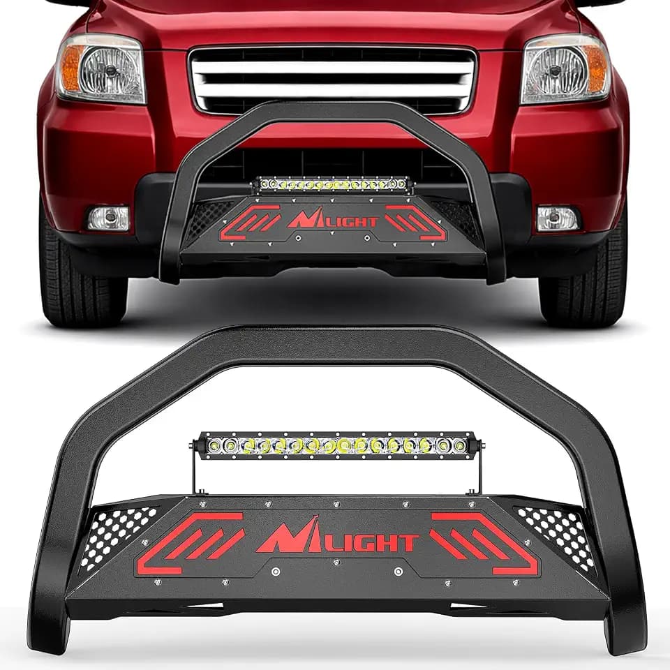 Nilight Bull Bar with Light for 2003-2008 Honda Pilot, 2006-2015 Ridgeline