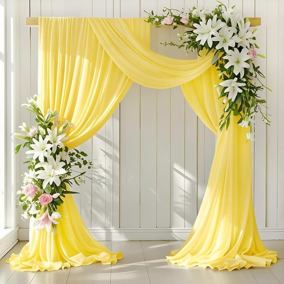 Wedding Arch Draping Fabric 30'' x 18FT Sheer Chiffon Arch Drape Backdrop