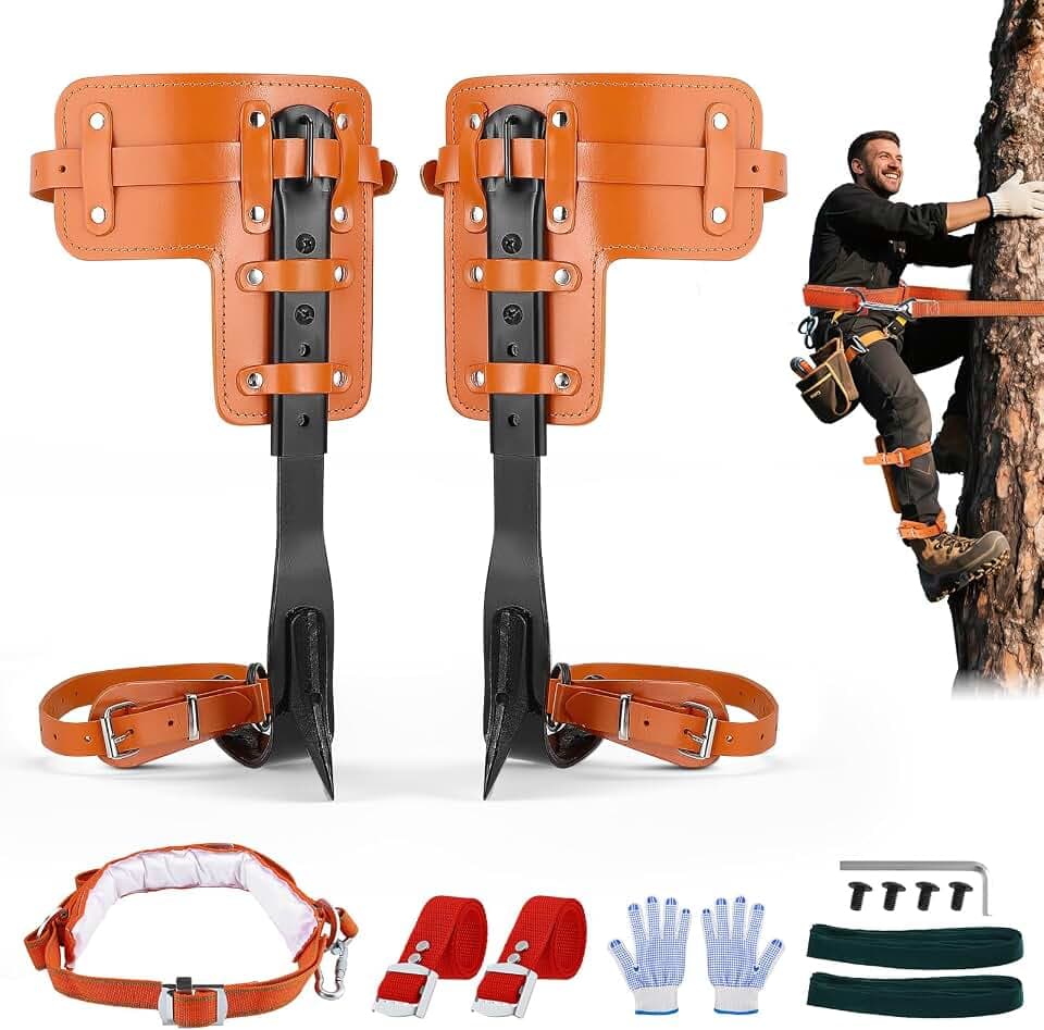 Baumkletterwerkzeug, 40 cm (15,7') bis 45 cm (17,7'')-aufrechte Verstärkung Baumkletterwerkzeug, Baumfuß Krawatte, Outdoor Picking Elektriker Spezial, Orange