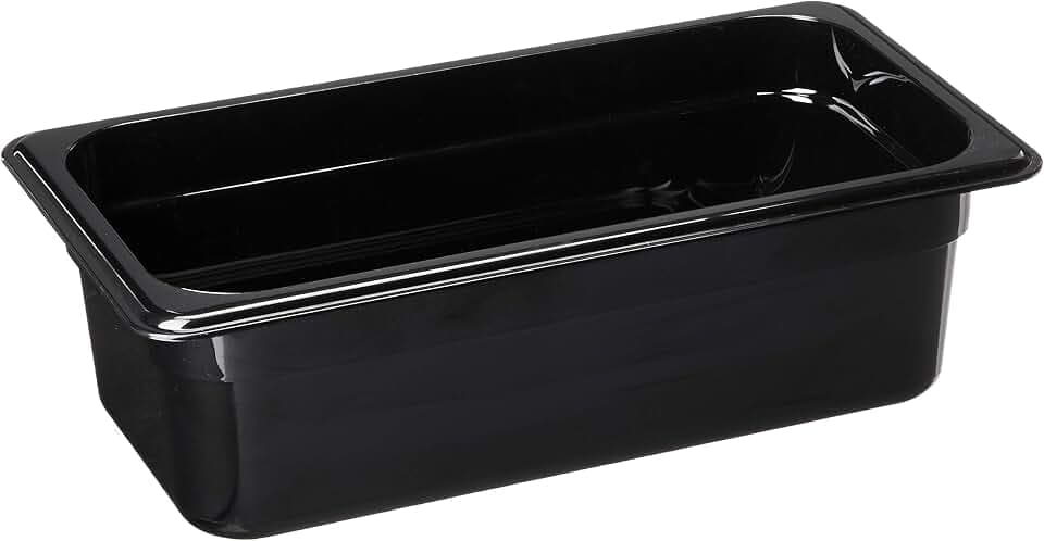 Cambro Black 1/3 Size High Heat H-Pan 4" H