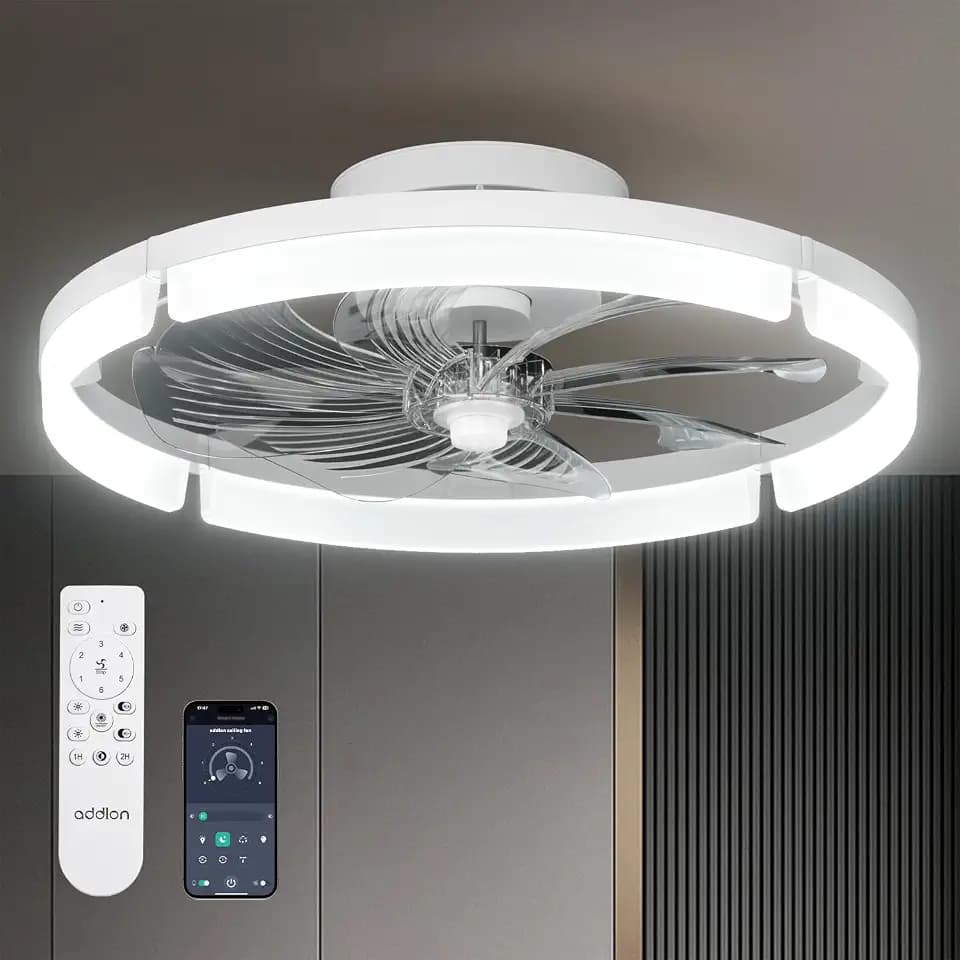 addlon 20" Ceiling Fans with Lights and Remote, Low Profile Fandelier