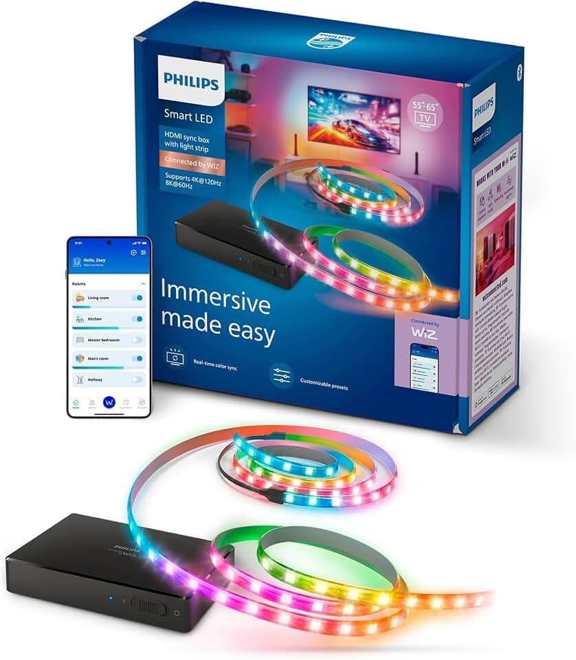 Philips Smart Lighting HDMI 2.1 Sync Box 8K mit TV-Hintergrundbeleuchtung