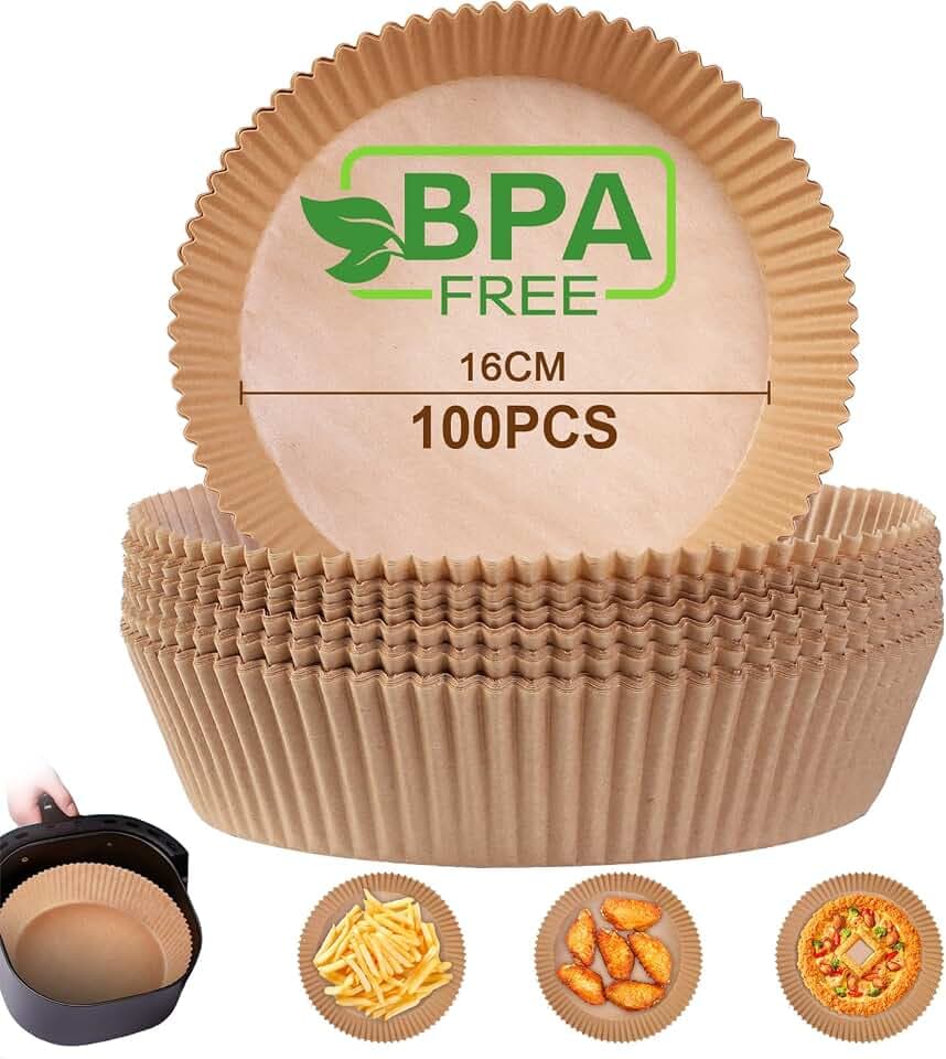 AiQInu Backpapier für Heißluftfritteuse, Airfryer Backpapier Rund 16cm