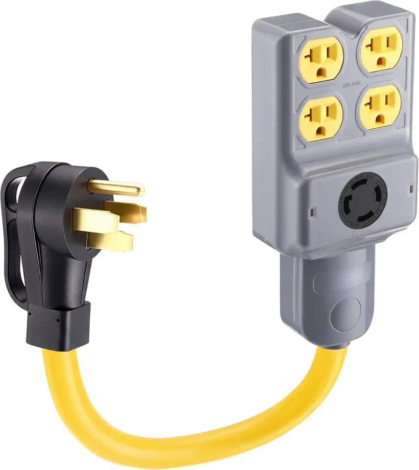 Kanayu 1.5FT NEMA 30a Adapter 14-50p to Four 5-20r/15r L14-30r