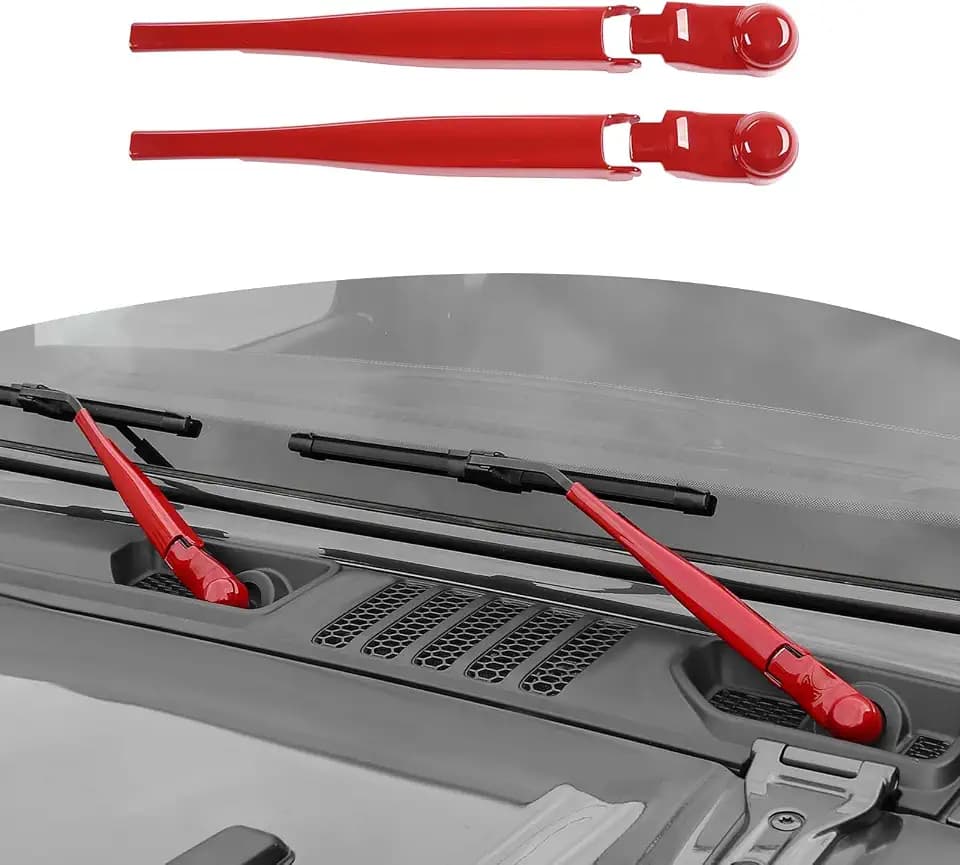 RT-TCZ for Jeep JL Windshield Wipers Arm Cover Trim Cowls for Jeep Wrangler JL Gladiator JT 2018 up Red Exterior Accessories 2pcs