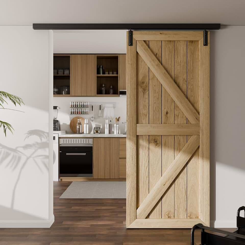 TSMST 182CM/6FT Deckenmontage Schiebetür Hardware Kit versteckter Stil Box Schiebeschiene für Einzeltür Hardware System