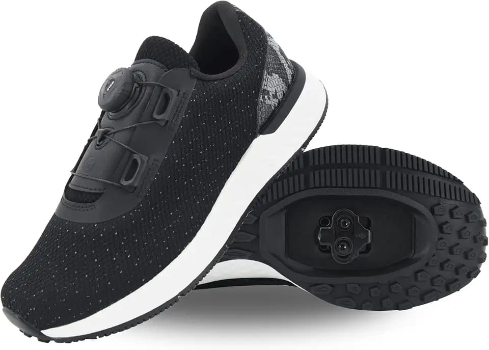 Tommaso Women's Cycling Shoes with Pre-Installed SPD Cleats — Easy to Walk-in Ventilated SPD Cycling Shoes for Women's Spin Classes and Indoor Bikes — Comfortable on Foot and Toebox.