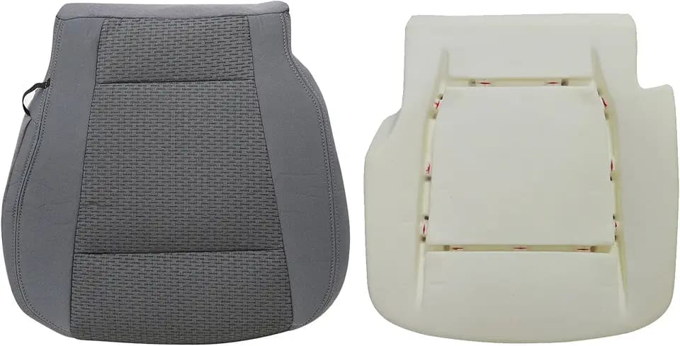 GXARTS Gray Front Driver Side Bottom Cloth Seat Cover & Seat Foam Cushion Replacement Compatible with Ford F250 F350 F450 F550 XLT 2017 2018 2019 2020 2021 Fit for Ford F150 2015-2020