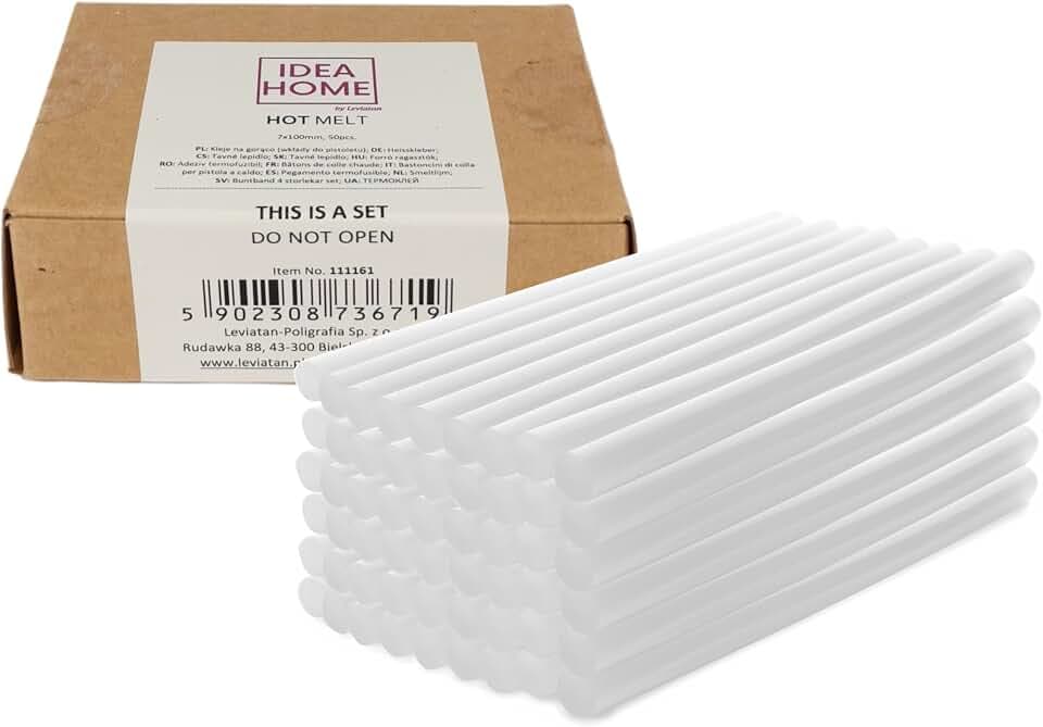 IDEA HOME Heißklebestifte, 100 x 7 mm, transparent, 50 Stück