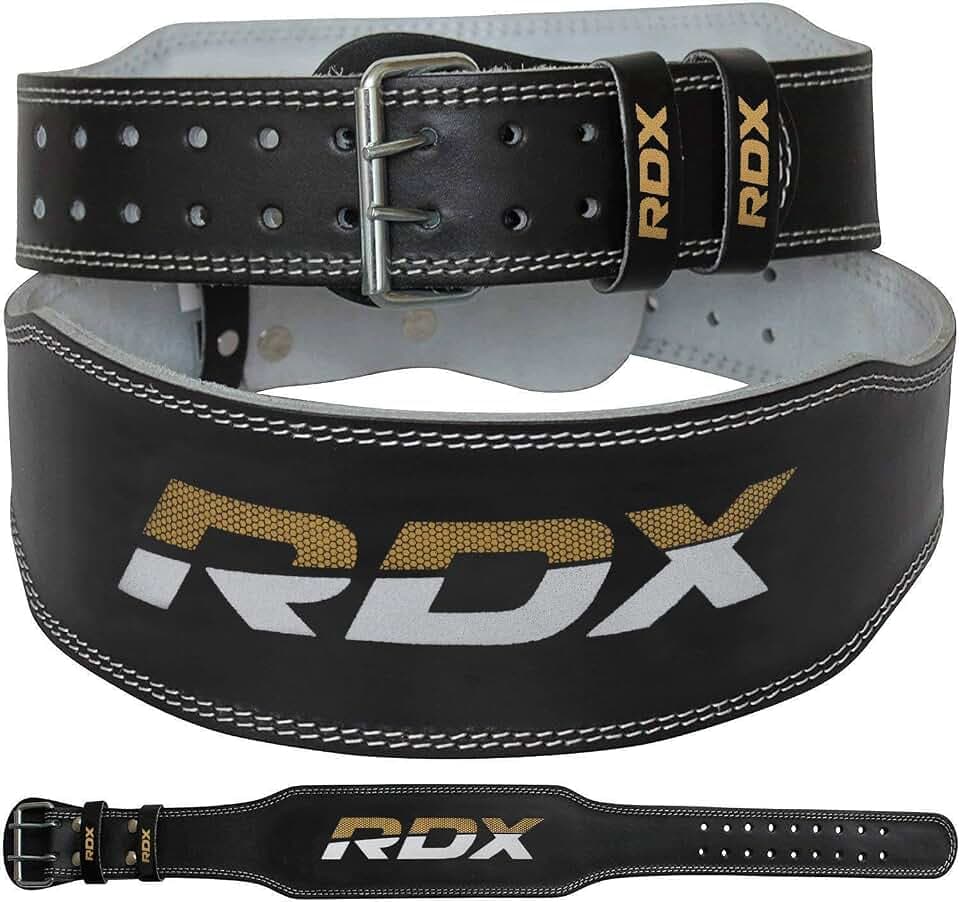 RDX Gewichthebergürtel Leder 4” und 6”, 10 Verstellbar Löcher Trainingsgürtel Schnalle, Powerlifiting Fitness Krafttraining Gürtel Bodybuilding, Gepolstert Gym Weight Lifting Belt, Männer Damen