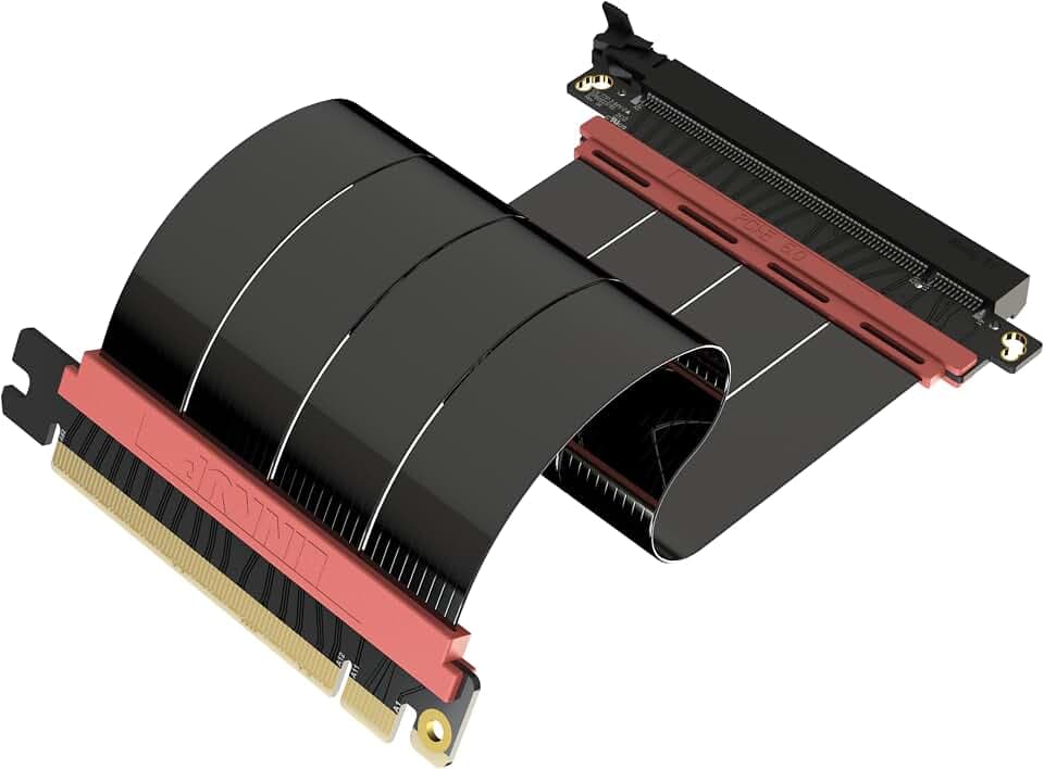 LINKUP - AVA5 PCIE 5.0 Riser-Kabel | Gerade, Schwarz 20cm