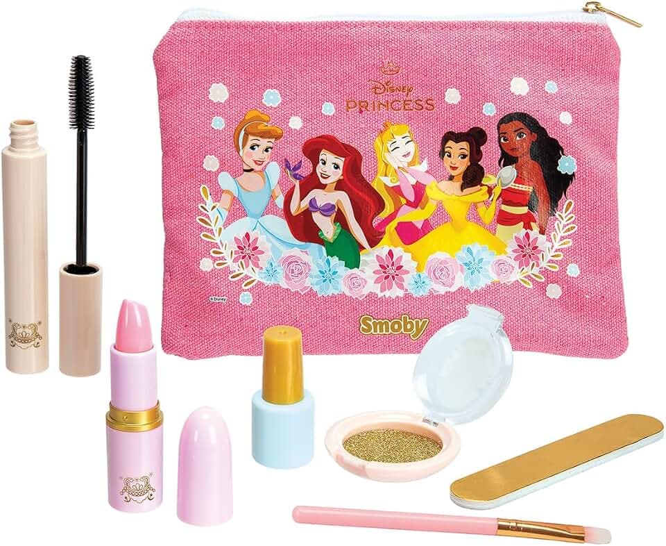 Smoby – Disney Princess Make Up Set – Schminkspielzeug mit 6 Zubehörteilen – Beauty-Spielset mit unechter Spielkosmetika im Etui für Kinder ab 3 Jahren