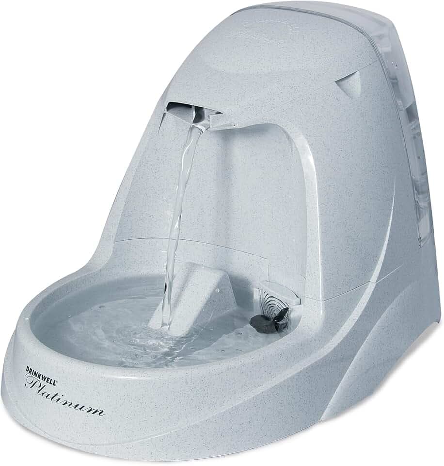 PetSafe Drinkwell Platinum Cat Water Fountain, 168 oz/5L, Grey