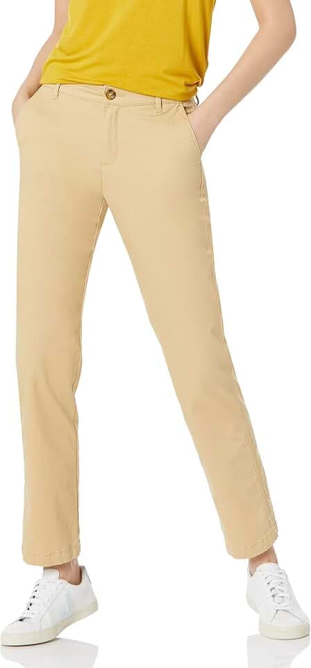 Amazon Essentials Women's Slim Fit Straight Leg Stretch Twill Chino Pant