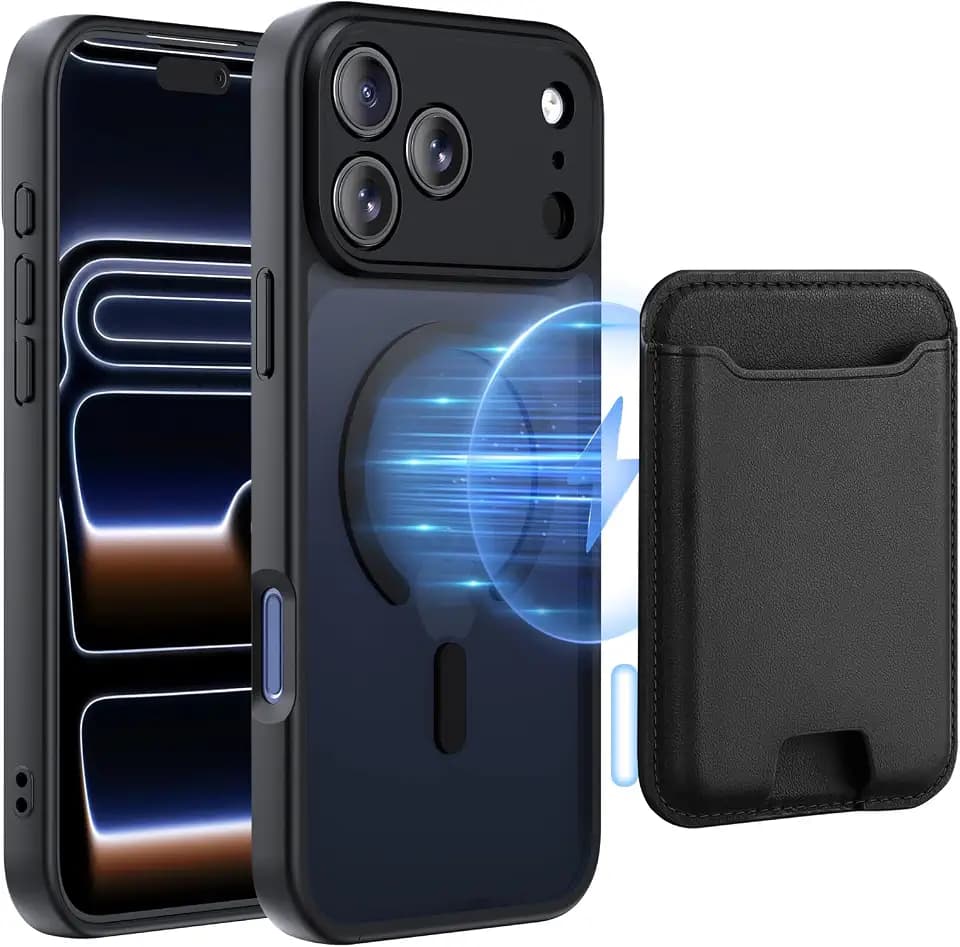 TopMade for iPhone 17 Pro Max Case with Mag-Safe Wallet, 4 Cards Holder