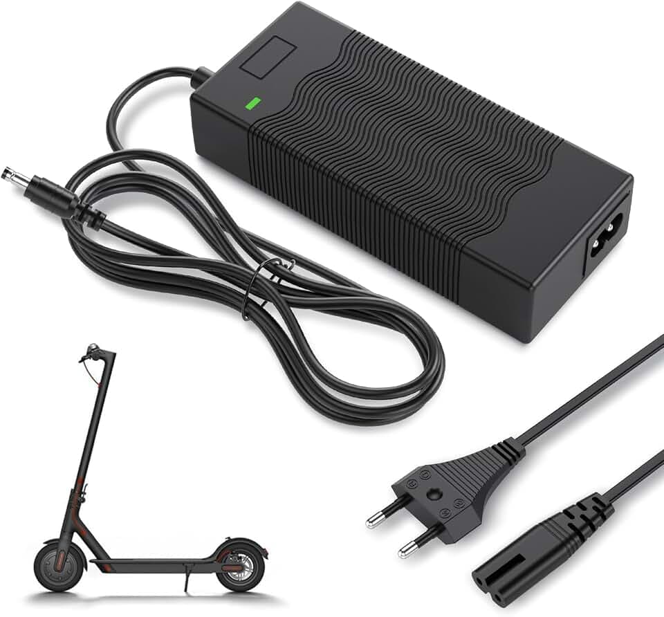 42V 1,5A E-Scooter Ladegerät mit 5,5 x 2,5 mm Stecker – Kompatibel mit Xiaomi M365 / Pro / 1S / Mi3, Ninebot E22D, Gotrax, Bolt, Hoverboards, 36V Elektro-Scooter Netzteil