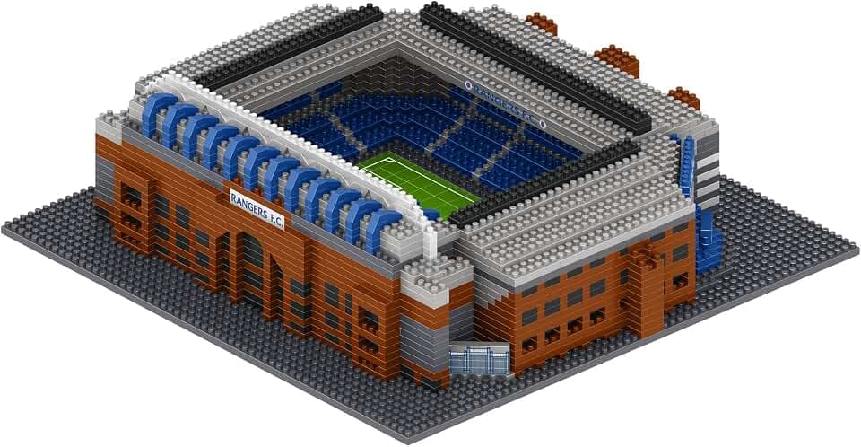 FOCO Offizielles Lizenzprodukt Rangers FC Ibrox BRXLZ-Steine 3D-Fußballstadion BAU-Set