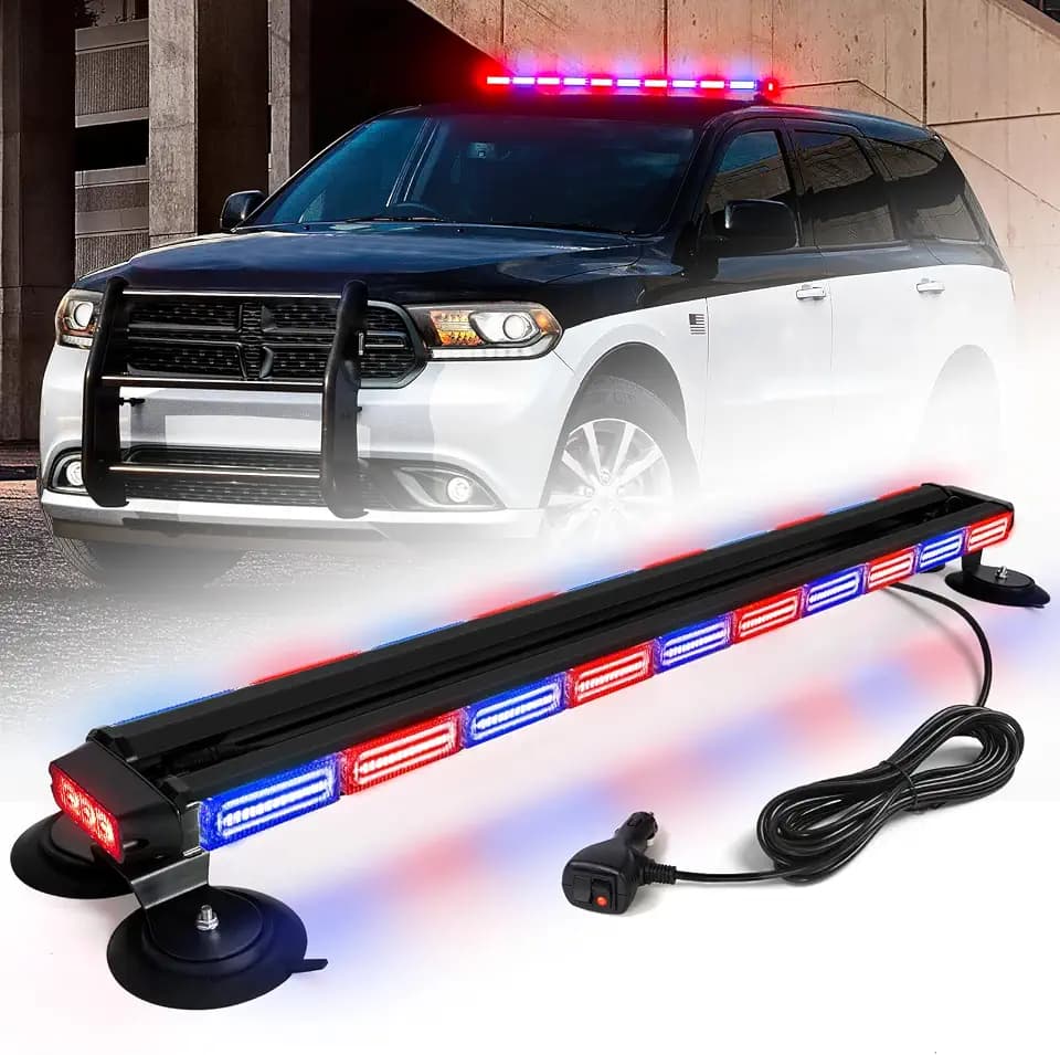 42" Roof Top Strobe Light Bar Warning Flashing Lights Red Blue