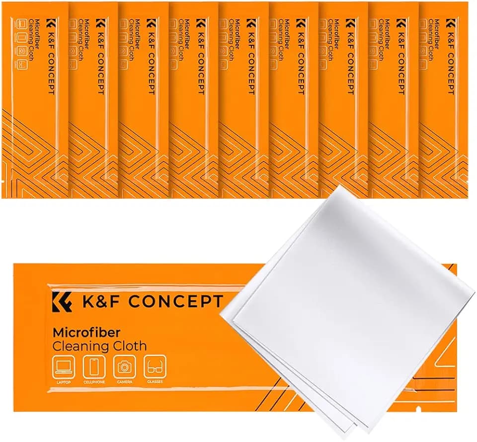 K&F CONCEPT Mikrofaser-Brillenputztücher, 15 x 15 cm, Weiß, 10 Stück