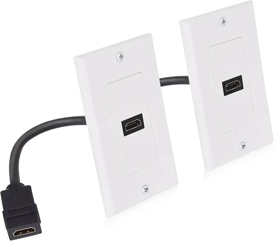 Cable Matters 2-Pack 1-Port 4K HDMI Wall Plate, White