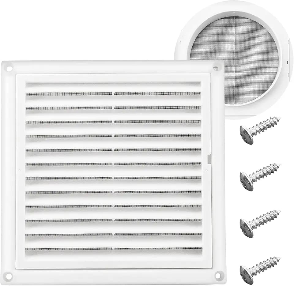 6 Inch Outside Dryer Vent Cover Hood with Screen for House Exterior Wall