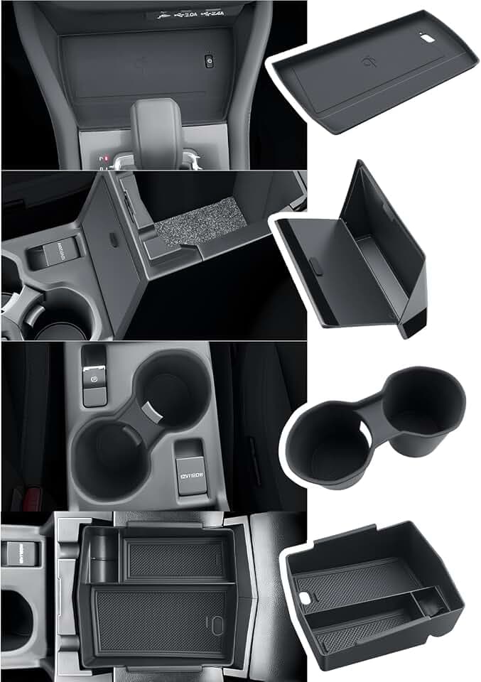 BIBIBO for 2025 Subaru Forester Console Organizer 2025 Subaru Forester Console Armrest Tray+Cup Holder +Wireless Charging Mat +Hidden Storage Box 2025 Forester Accessories