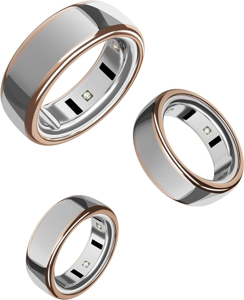 SURITCH 3 Pack Ring Cover for Oura Ring 4 & OuraRing Gen 3 Horizon/Heritage, Ultra-thin Anti-yellow Transparent Ring Protector TPU Case for Oura Size 6/7, Support Charging with Cover on - RoseGold