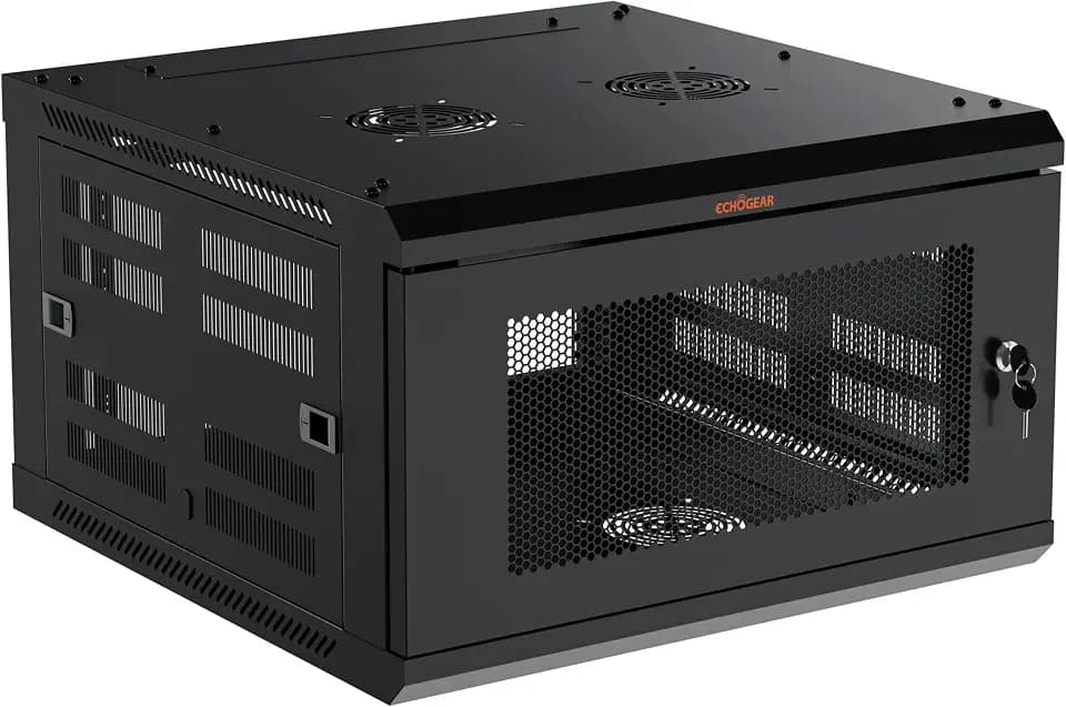 ECHOGEAR 6U Network Rack w/Enclosed Design, Easy Install, 600mm Depth