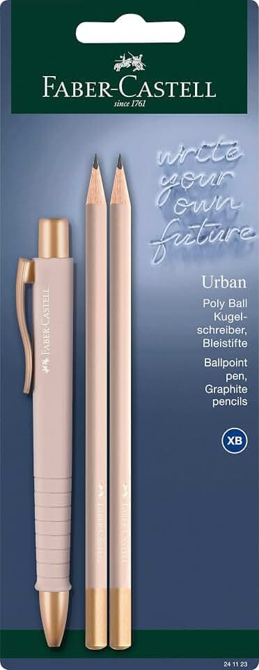 FABER-CASTELL - Schreibset Poly Ball Urban Pale Rose, 3-teilig