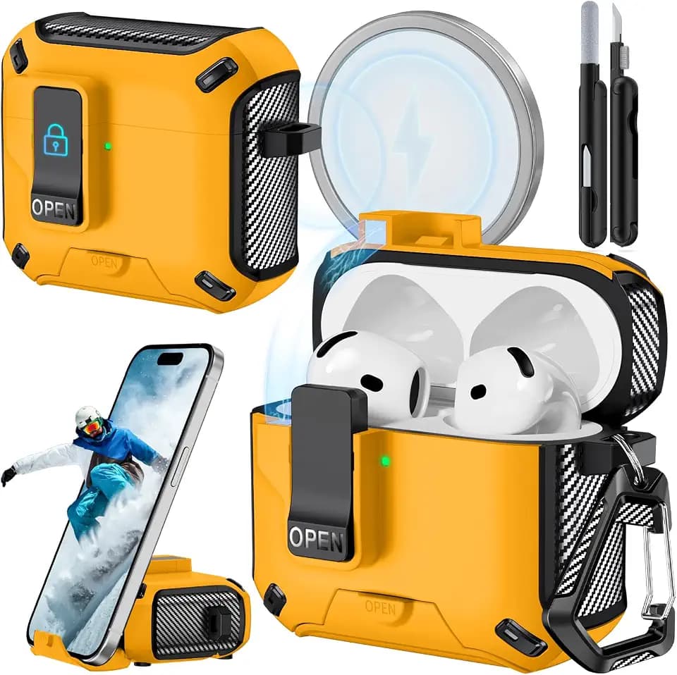 for AirPods 5 Case & AirPods 4 Case Safety Lock (Yellow)