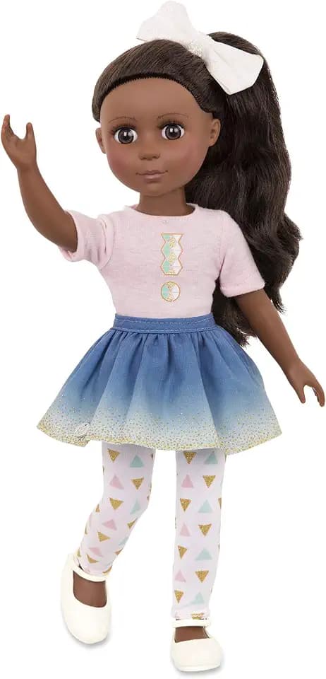 Glitter Girls Keltie 14-Inch Fashion Doll, Poseable Brown Hair Doll, Dolls