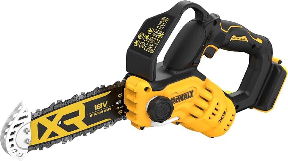 DEWALT 18V XR Bürstenlose Astsäge 20 cm, DCMPS520N-XJ | 18V XR Astsäge mit 20-cm-Schwert, bürstenlosem Motor, automatischer Ölung und Bügelgriff für kontrolliertes Sägen.