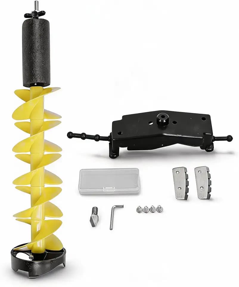 Ice Auger Drill Bit for Deep Ice Fishing, 6in Diameter 2-Blade with