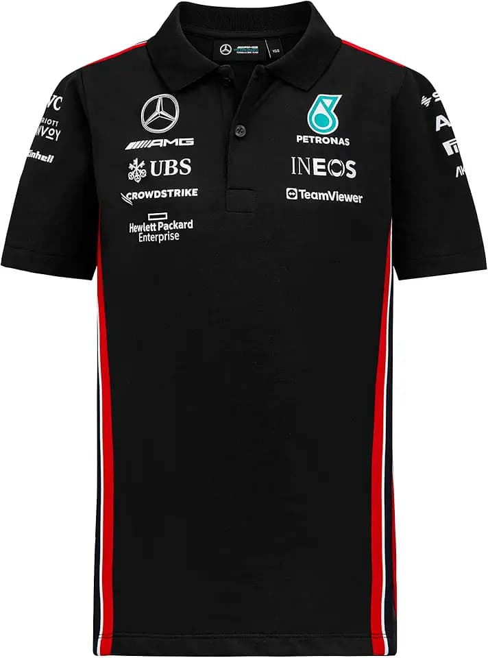 Mercedes AMG Petronas Formula One Team - Kids 2023 Team Polo - Black - Size: XXS (5/6 Years)