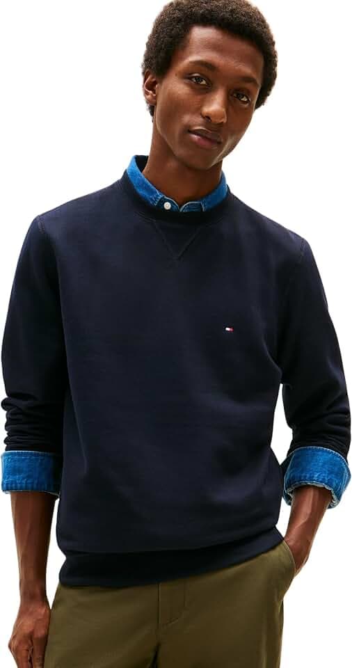 Tommy Hilfiger Herren Sweatshirt Essential Fleece Crew Neck Regular Fit