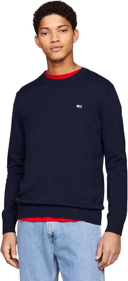 Tommy Jeans Herren Tjm Slim Essential Light Sweater Dm0dm18895 Pullover