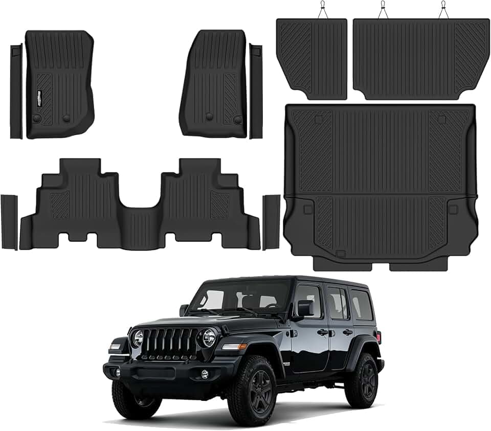 Floor Mats for 2014-2017 Jeep Wrangler JK 4-Door Accessories