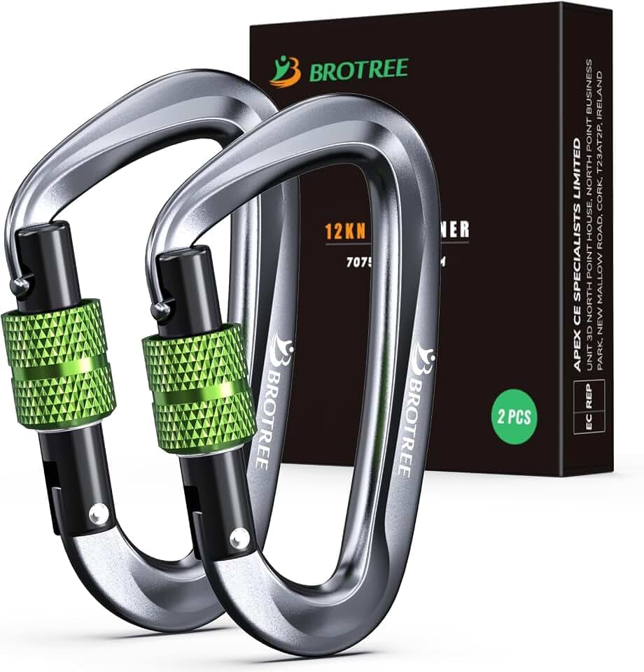 Brotree Karabiner mit 1200kg Belastbarkeit Schwerlast 12KN Karabinerhaken