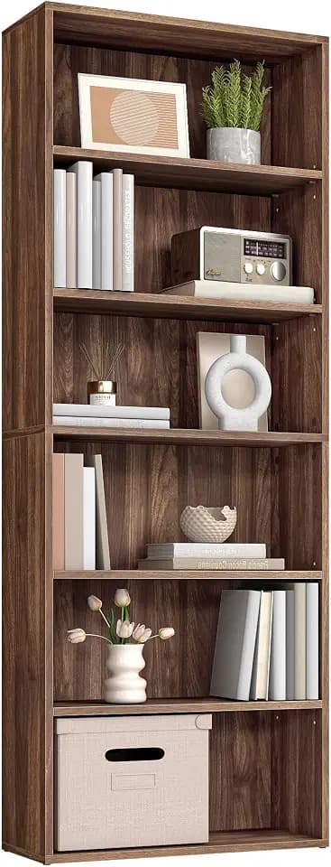 VASAGLE 6-Tier Bookshelf, Storage Organizer, 23.6 x 9.4 x 63.2 Inches