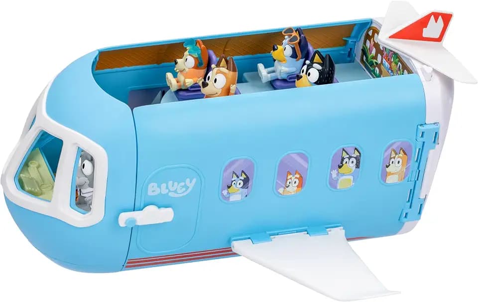 Bluey 3-in-1 Transforming Airplane Toys for Kids, Resort & Boat