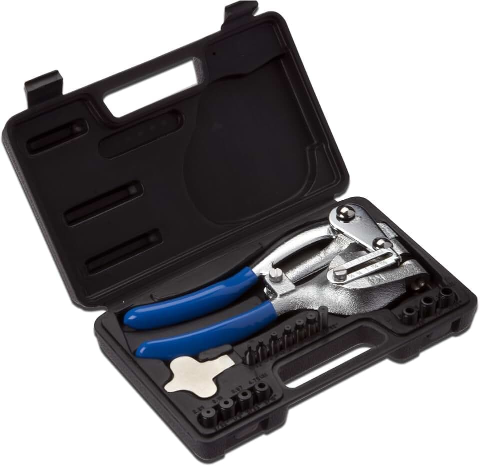 Neiko 02612A Hand Held Power Punch and Sheet Metal Hole Punch Kit, Cr-V 3/32" x 9/32"