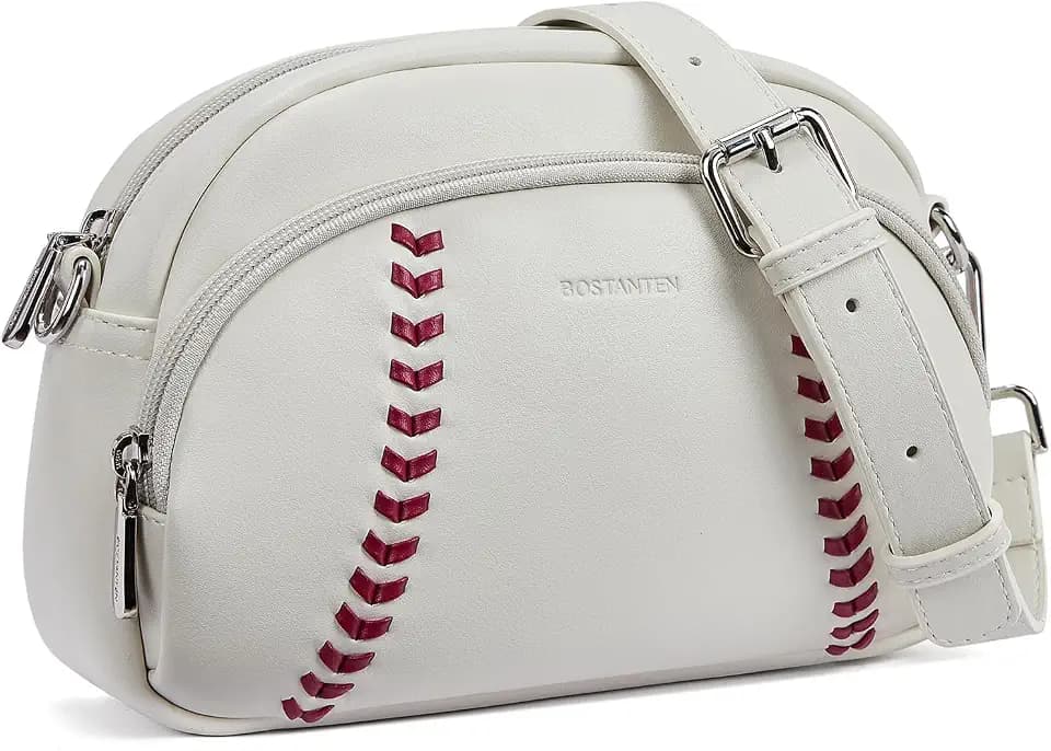 BOSTANTEN Baseball Crossbody Purses for Sport Mom Small Shoulder Bag Vegan Leather Women Handbags for Events