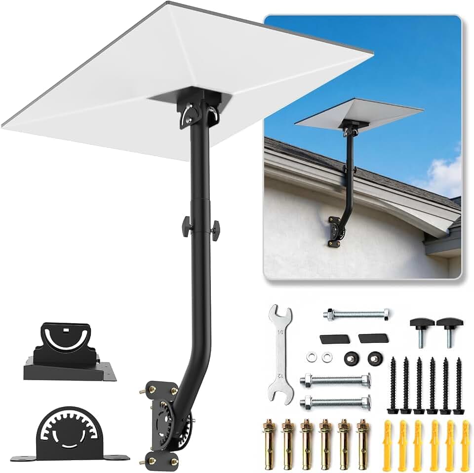 Starlink Wall Roof Mount for Gen3 V3 4 4X, 360° Telescoping Carbon Steel Bracket, Multi Anti-Rust Wind Resistant Outdoor Mount