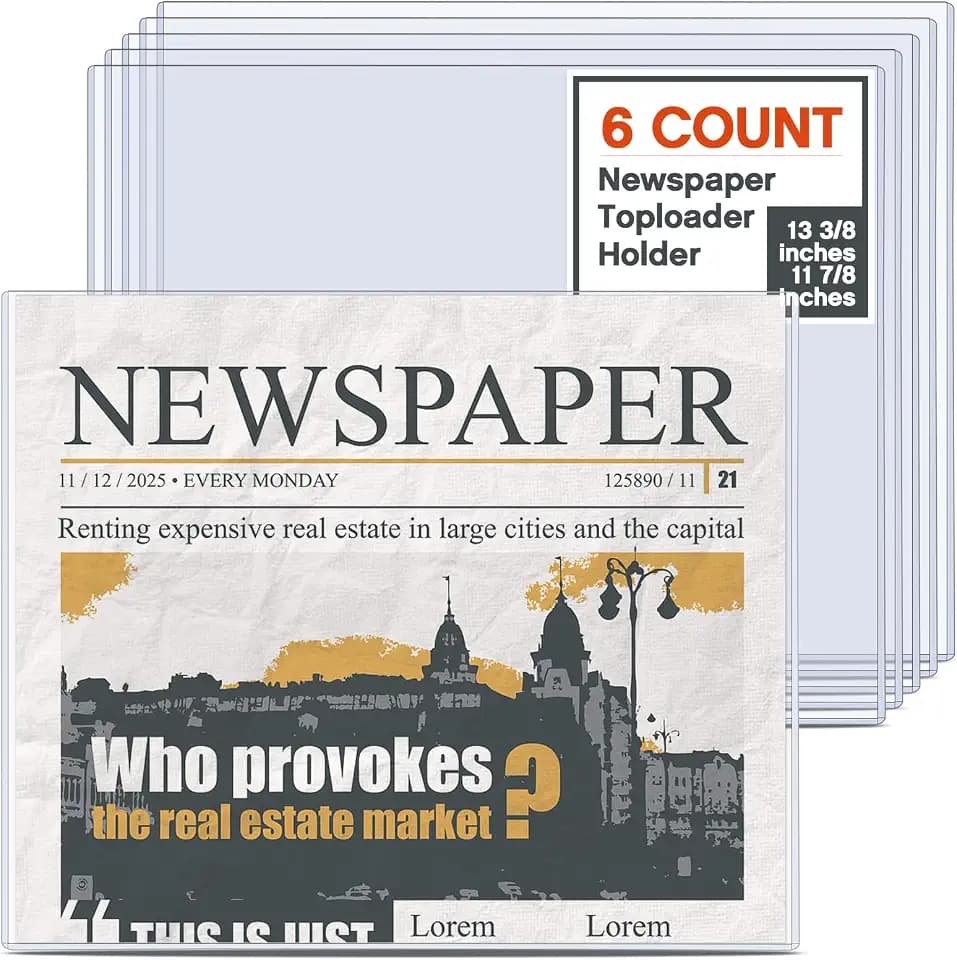 Faccito 6 Pcs Hard Newspaper Holder, 13 X 11'', 4.5mm Rigid PVC